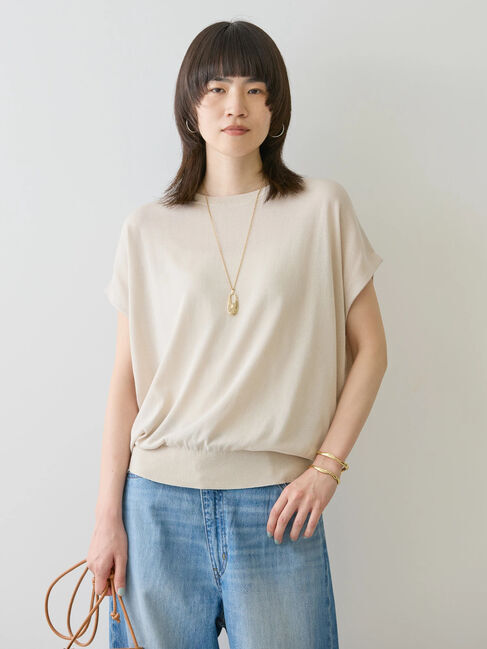 AMERICAN HOLIC「接触冷感フレンチスリーブニットプルオーバー」|ニット・セーター|