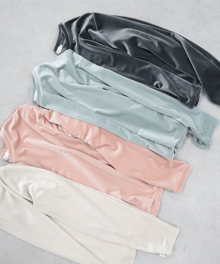 AMERICAN HOLIC「ベロアクルーネックカットプルオーバー」|Tシャツ・カットソー|