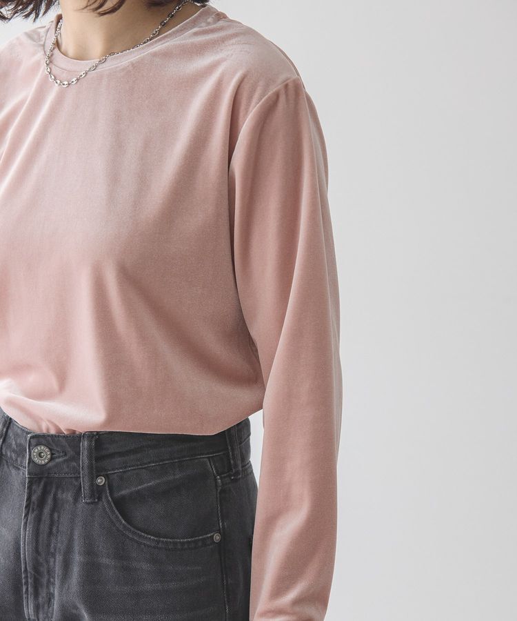 AMERICAN HOLIC「ベロアクルーネックカットプルオーバー」|Tシャツ・カットソー|