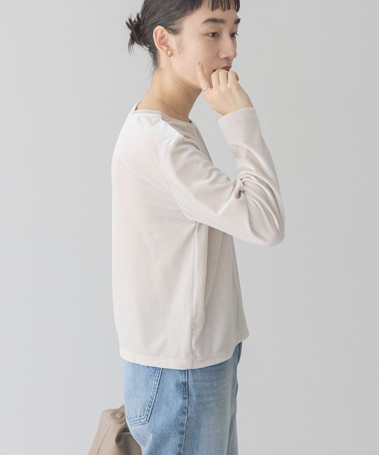 AMERICAN HOLIC「ベロアクルーネックカットプルオーバー」|Tシャツ・カットソー|