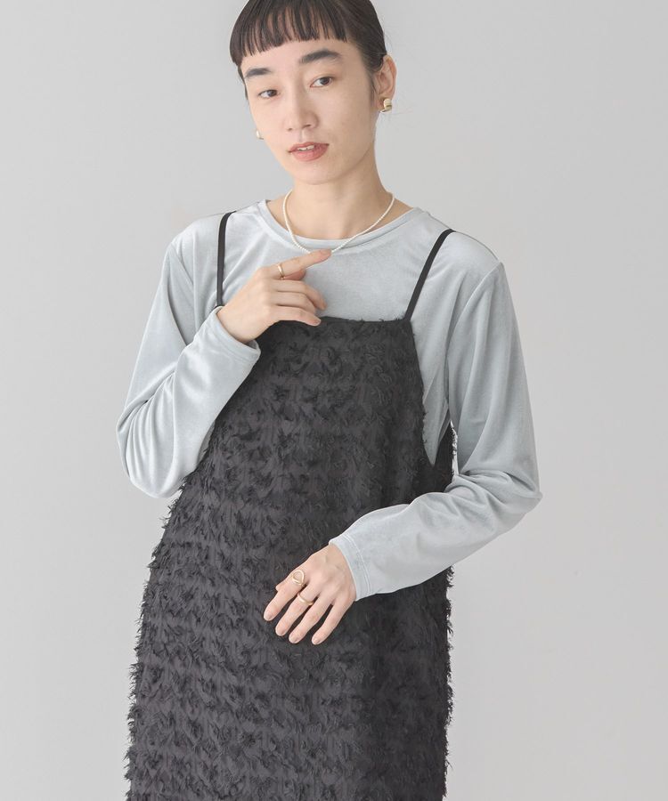 AMERICAN HOLIC「ベロアクルーネックカットプルオーバー」|Tシャツ・カットソー|