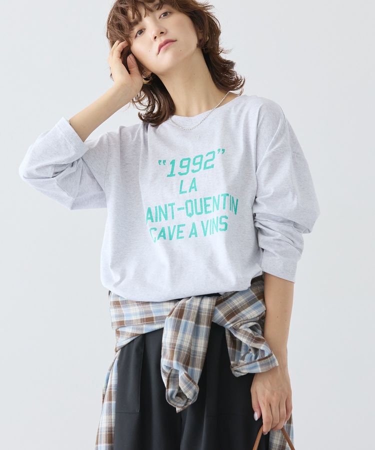 AMERICAN HOLIC「カレッジロゴロングTシャツ/チュニック」|Tシャツ・カットソー|Gray Mixture