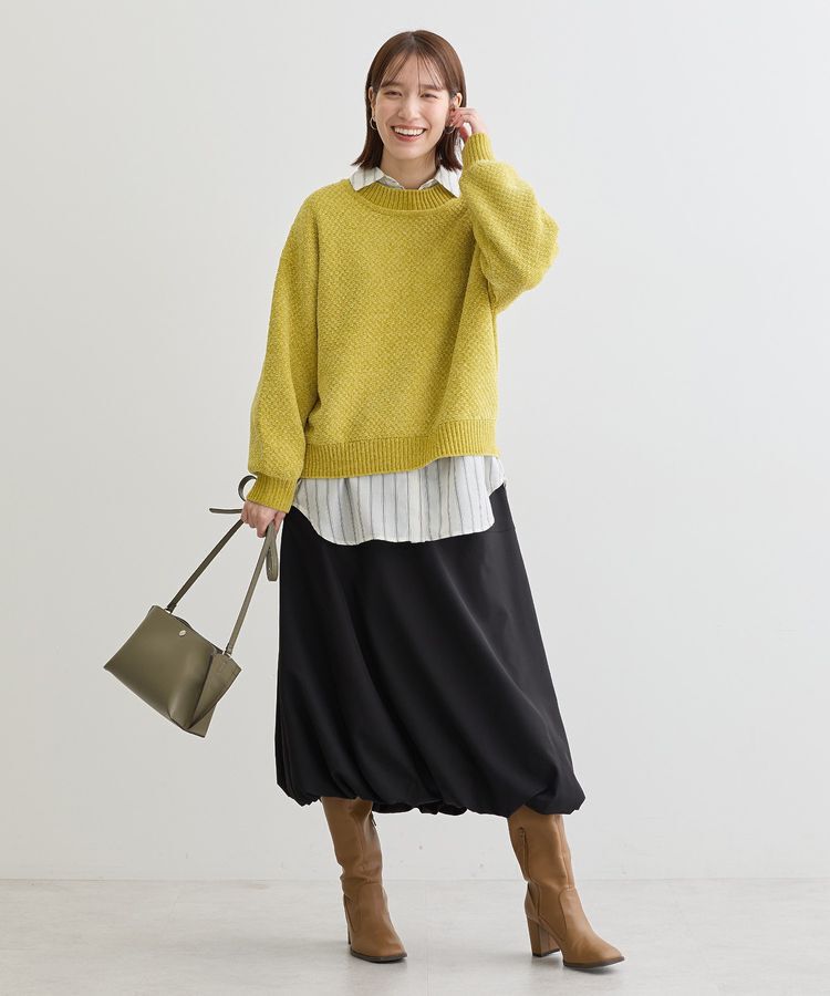 Green Parks「ベロアモールモックネックニットプルオーバー」|ニット・セーター|