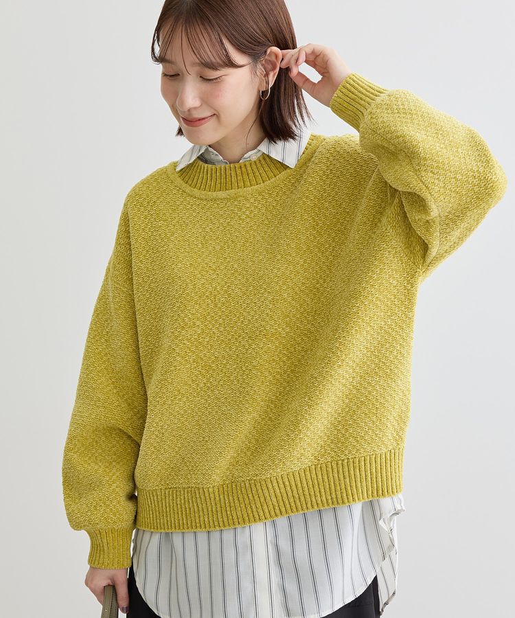 Green Parks「ベロアモールモックネックニットプルオーバー」|ニット・セーター|