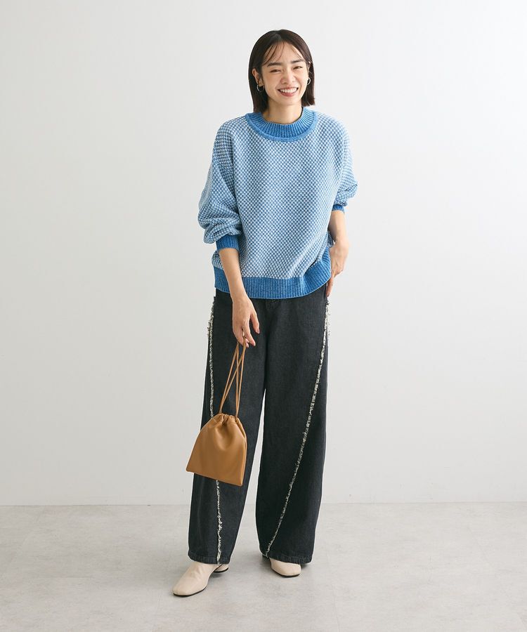 Green Parks「ベロアモールモックネックニットプルオーバー」|ニット・セーター|