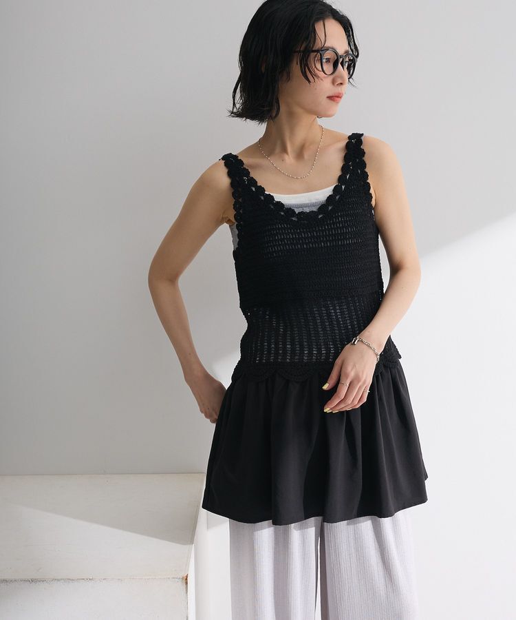 Green Parks「・SUGAR SPOON クロシェキリカエチュニック」|チュニック|Black