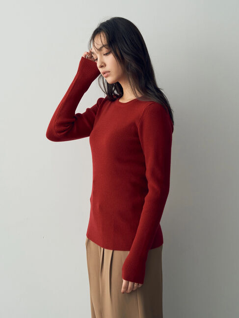 YECCA VECCA「クルーネックリブ編みニット」|ニット・セーター|