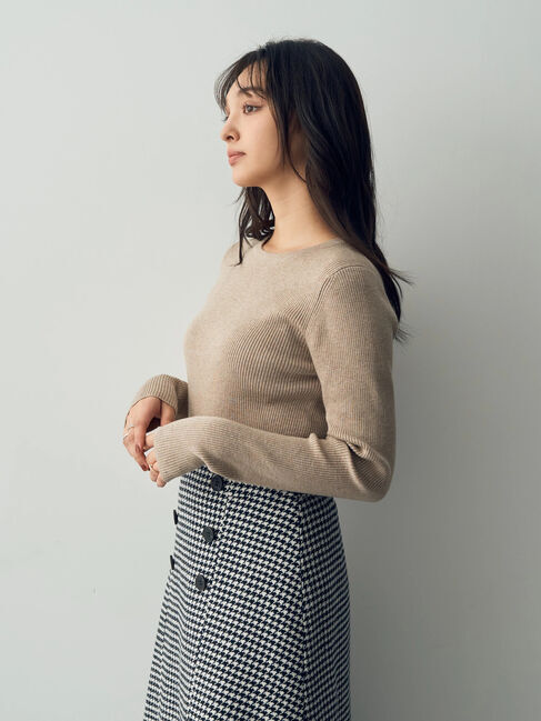 YECCA VECCA「クルーネックリブ編みニット」|ニット・セーター|