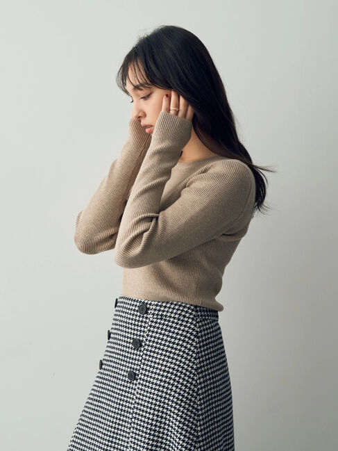YECCA VECCA「クルーネックリブ編みニット」|ニット・セーター|