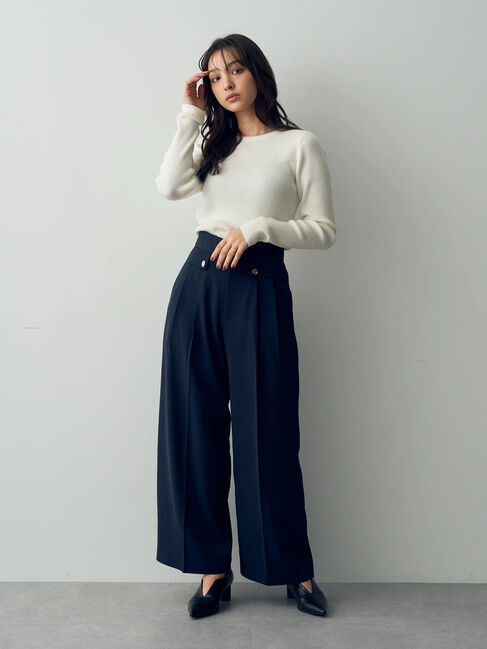 YECCA VECCA「クルーネックリブ編みニット」|ニット・セーター|