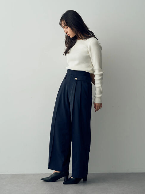 YECCA VECCA「クルーネックリブ編みニット」|ニット・セーター|