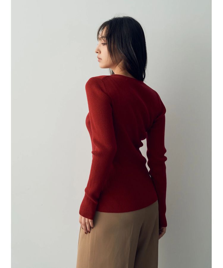 YECCA VECCA「クルーネックリブ編みニット」|ニット・セーター|