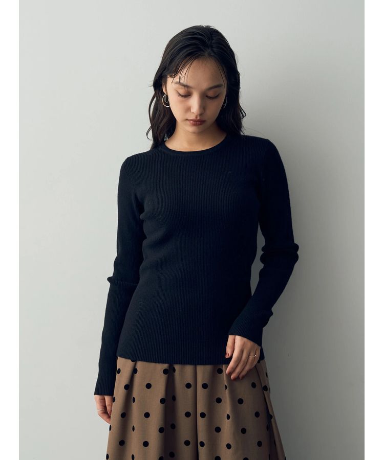 YECCA VECCA「クルーネックリブ編みニット」|ニット・セーター|