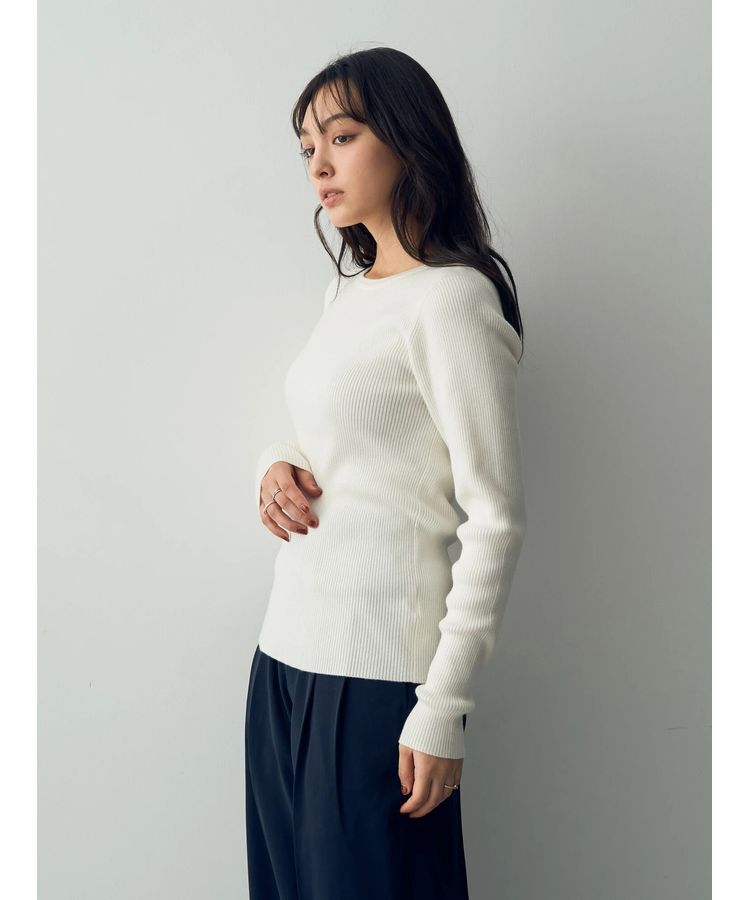 YECCA VECCA「クルーネックリブ編みニット」|ニット・セーター|