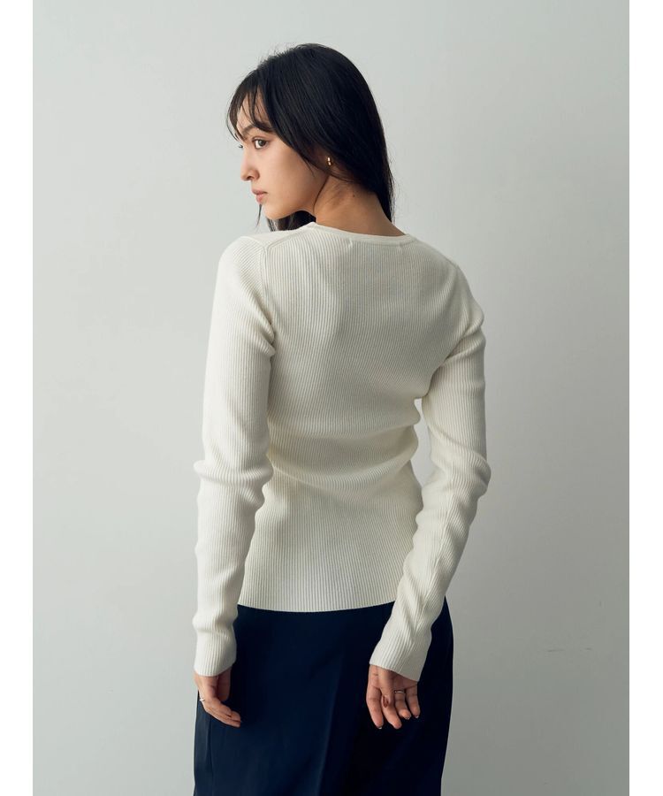 YECCA VECCA「クルーネックリブ編みニット」|ニット・セーター|