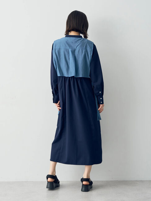 YECCA VECCA「レイヤード風シャツワンピース」|ワンピース|