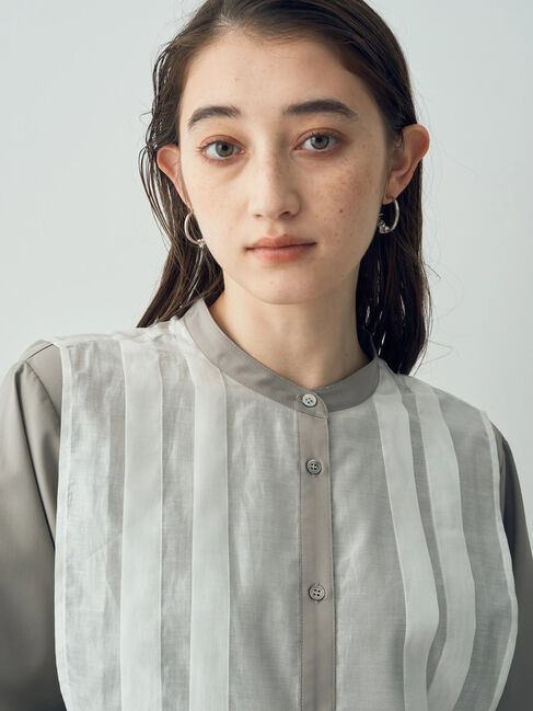 YECCA VECCA「レイヤード風シャツワンピース」|ワンピース|