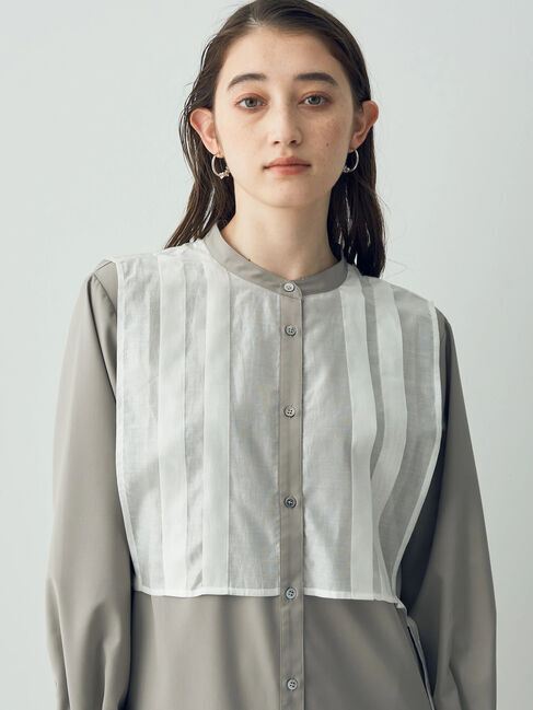 YECCA VECCA「レイヤード風シャツワンピース」|ワンピース|