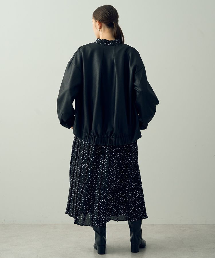 YECCA VECCA「レザーライクノーカラーブルゾン」|ブルゾン・スタジャン|