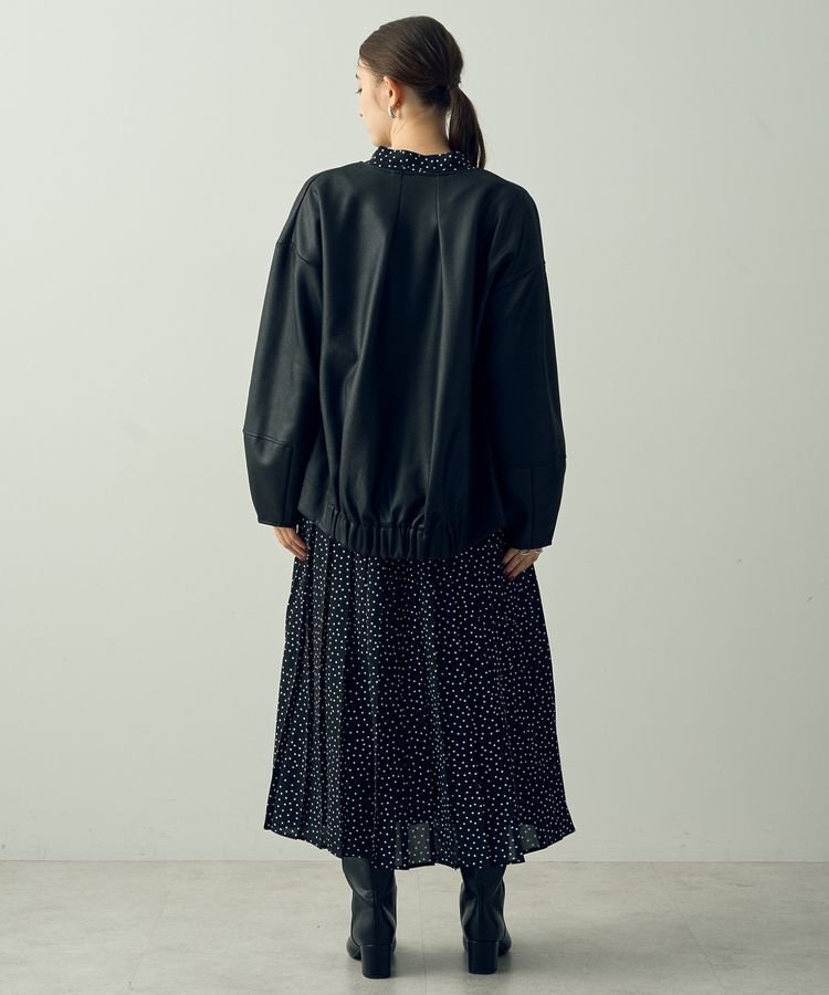 YECCA VECCA「レザーライクノーカラーブルゾン」|ブルゾン・スタジャン|