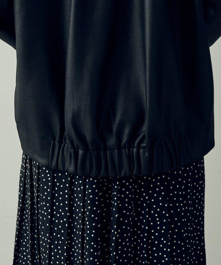 YECCA VECCA「レザーライクノーカラーブルゾン」|ブルゾン・スタジャン|