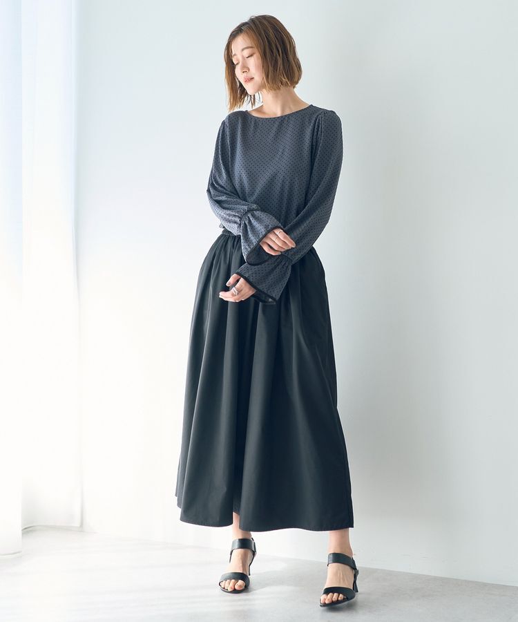 Editt by YECCA VECCA「タックボリュームロングスカート」|フレア|