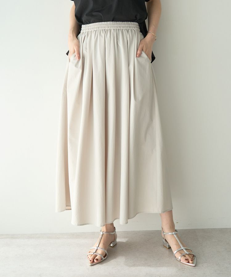 Editt by YECCA VECCA「タックボリュームロングスカート」|フレア|Light beige