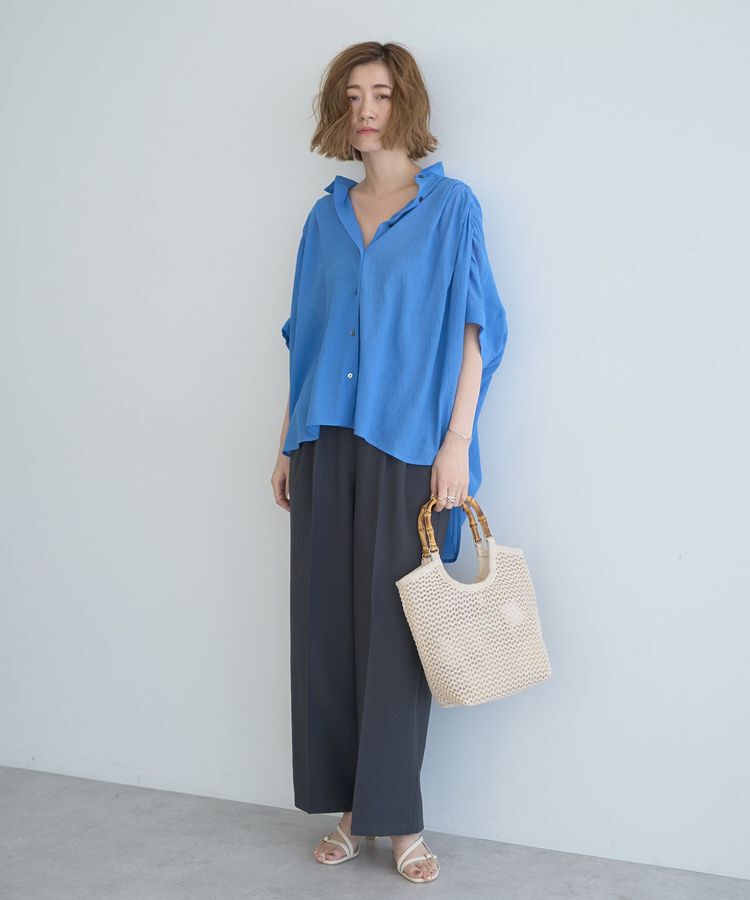 YECCA VECCA「ドライタッチシアーバックギャザーシャツ」|シャツ・ブラウス|