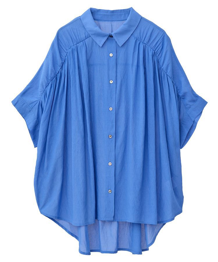 YECCA VECCA「ドライタッチシアーバックギャザーシャツ」|シャツ・ブラウス|