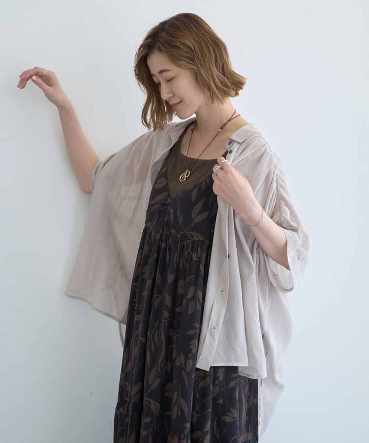 YECCA VECCA「ドライタッチシアーバックギャザーシャツ」|シャツ・ブラウス|