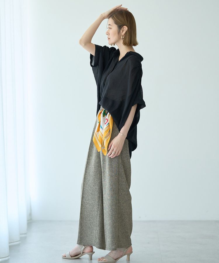 YECCA VECCA「ドライタッチシアーバックギャザーシャツ」|シャツ・ブラウス|