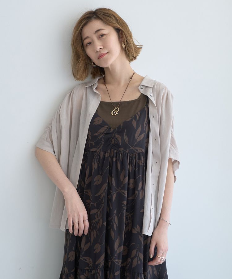 YECCA VECCA「ドライタッチシアーバックギャザーシャツ」|シャツ・ブラウス|