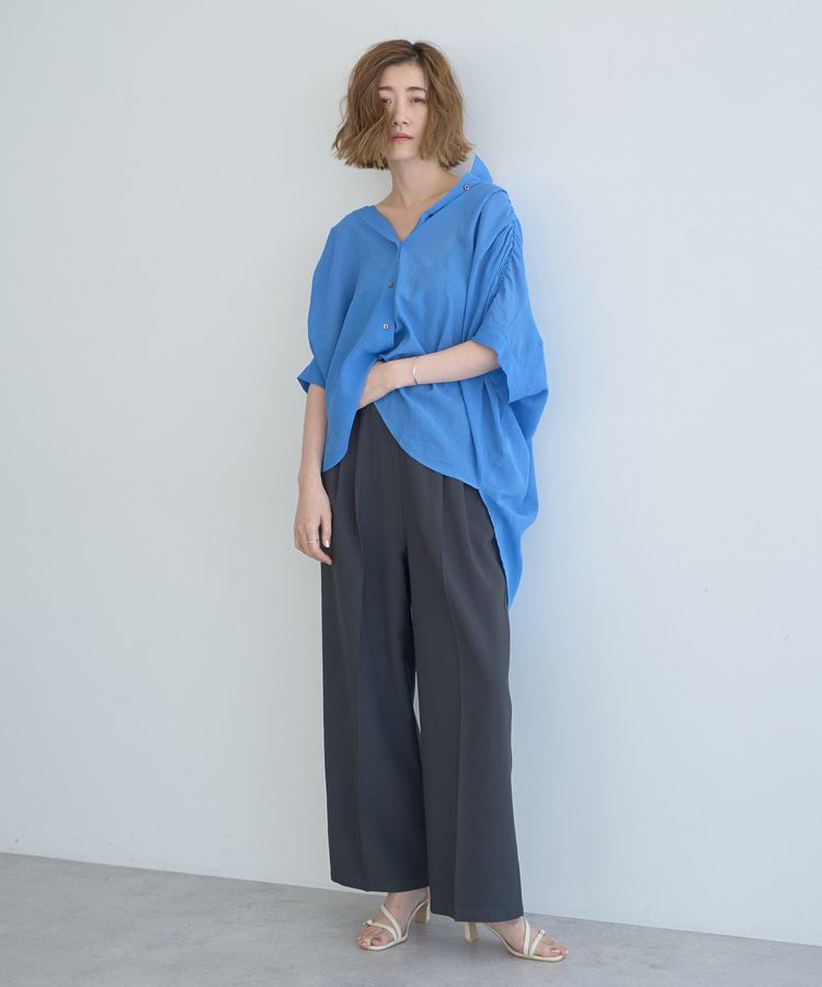 YECCA VECCA「ドライタッチシアーバックギャザーシャツ」|シャツ・ブラウス|