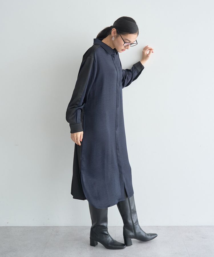 Editt by YECCA VECCA「ヴィンテージサテンシャツワンピース」|ワンピース|