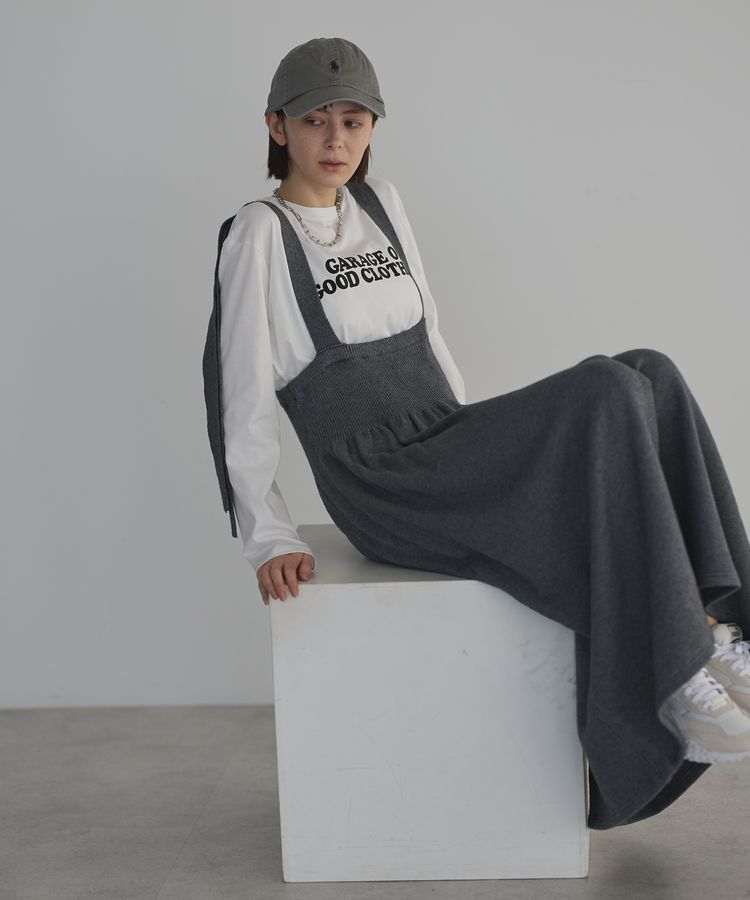 GARAGE OF GOOD CLOTHING「リブウエストジャンパースカート」|オールインワン|