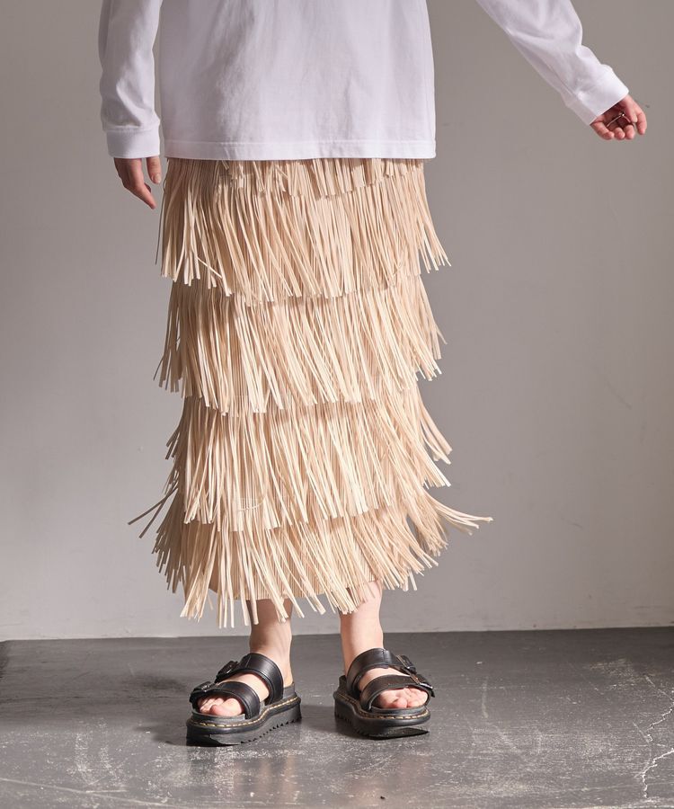 GARAGE OF GOOD CLOTHING「フリンジプリーツスカート」|スカート|Ivory