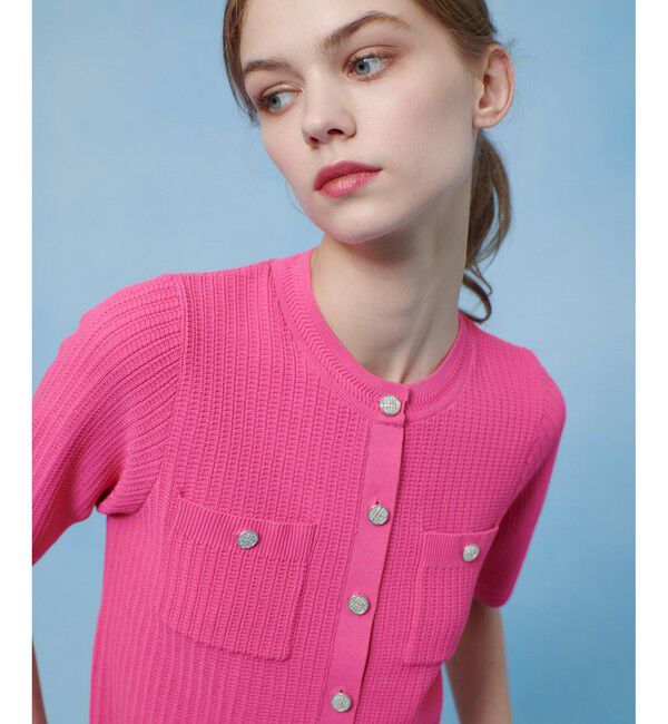 LOULOU WILLOUGHBY「【LOULOU WILLOUGHBY】ポケット付半袖カーディガン」|カーディガン|