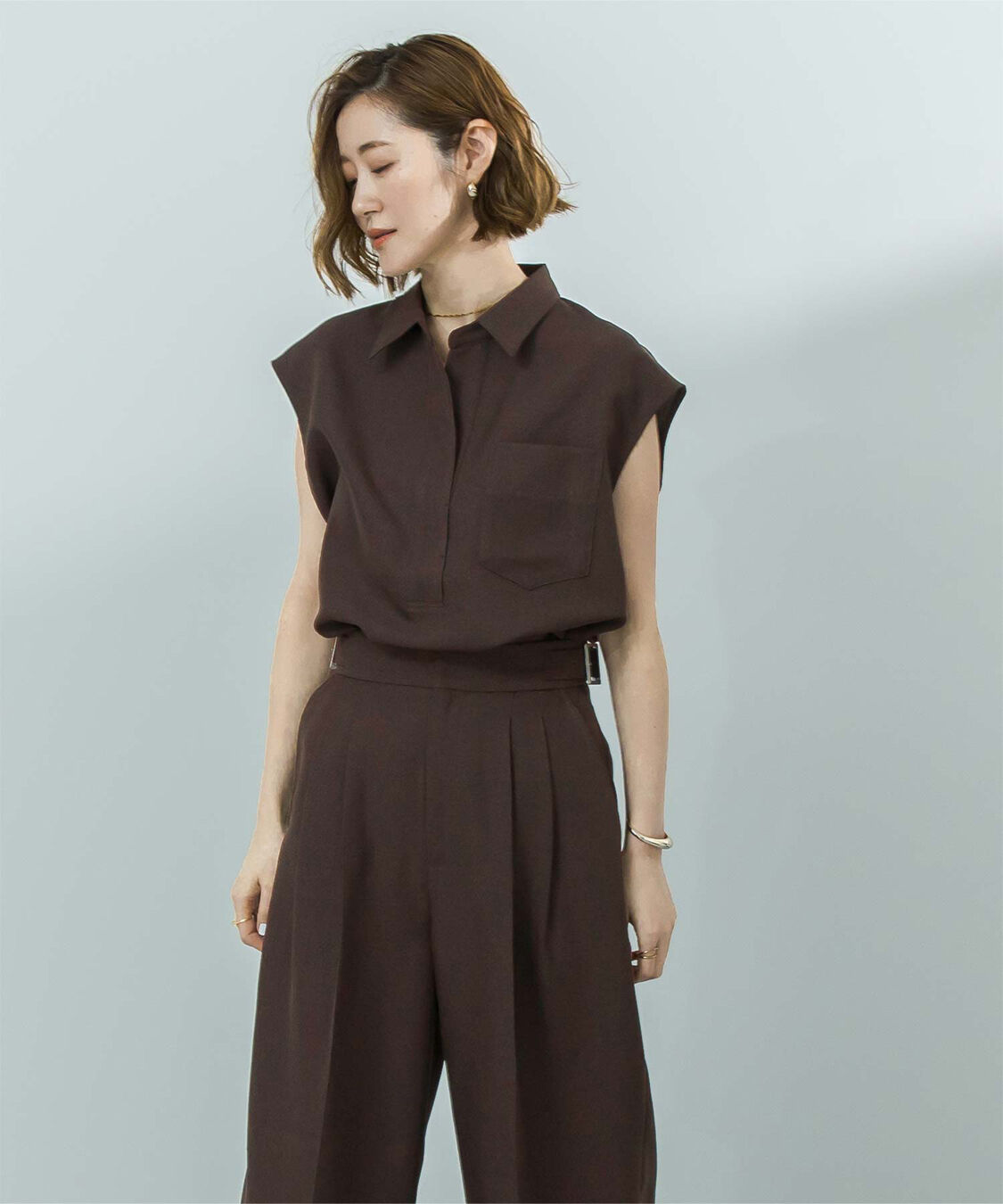 ur's「リネンライクフレンチスリーブスキッパーブラウス」|シャツ・ブラウス|