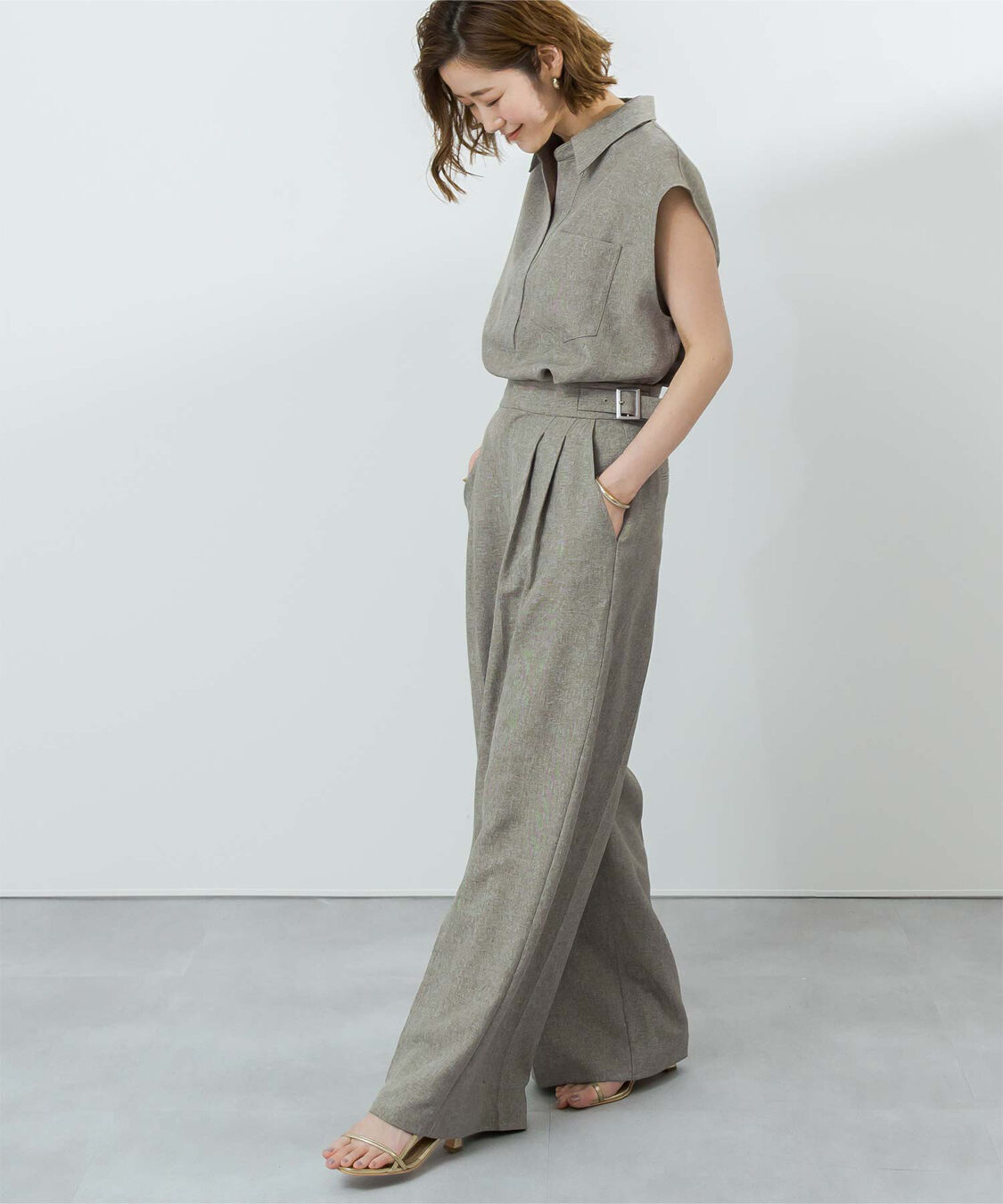 ur's「リネンライクフレンチスリーブスキッパーブラウス」|シャツ・ブラウス|