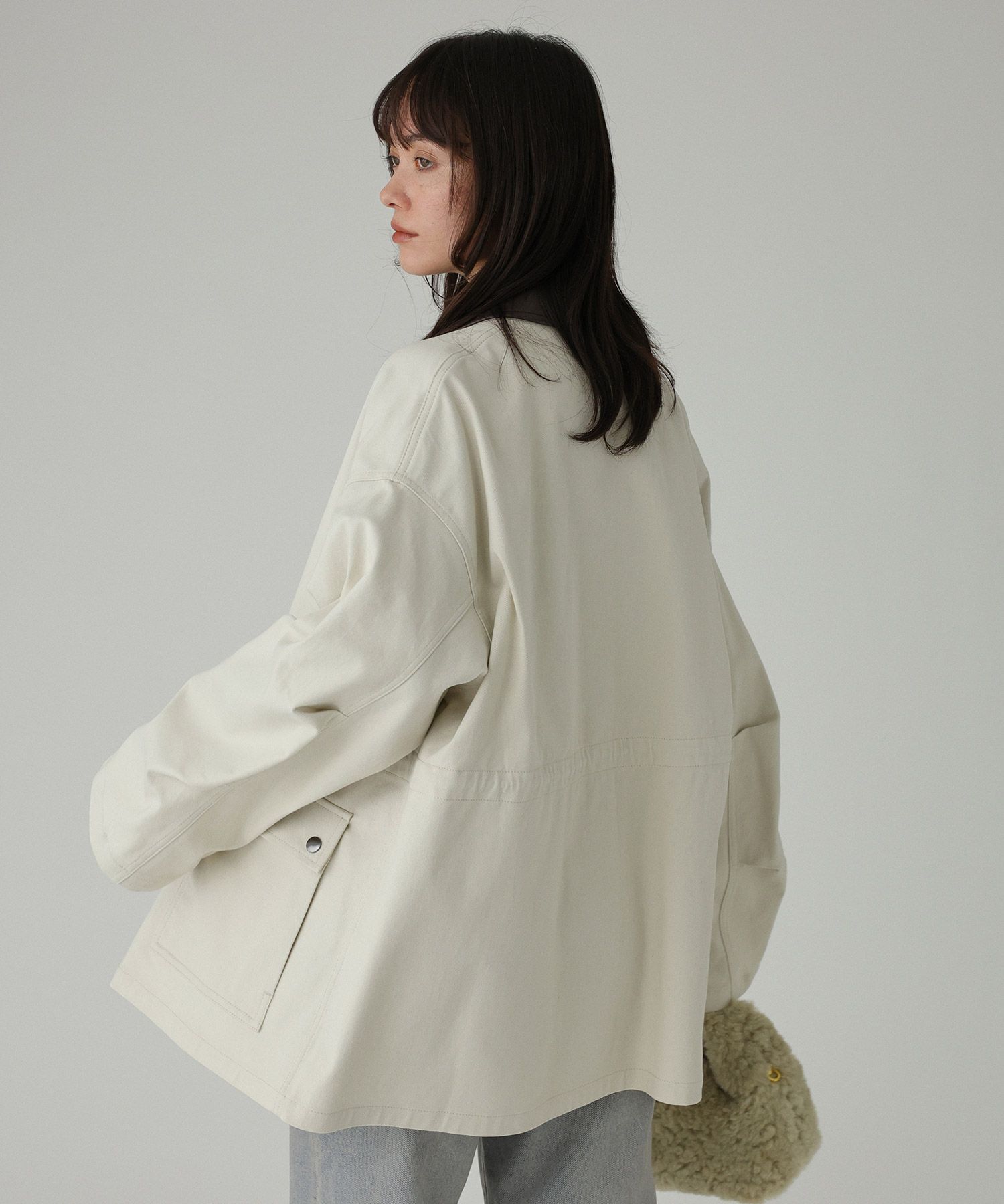 BABYLONE「コットンカルゼバイカラーブルゾン」|ブルゾン・スタジャン|