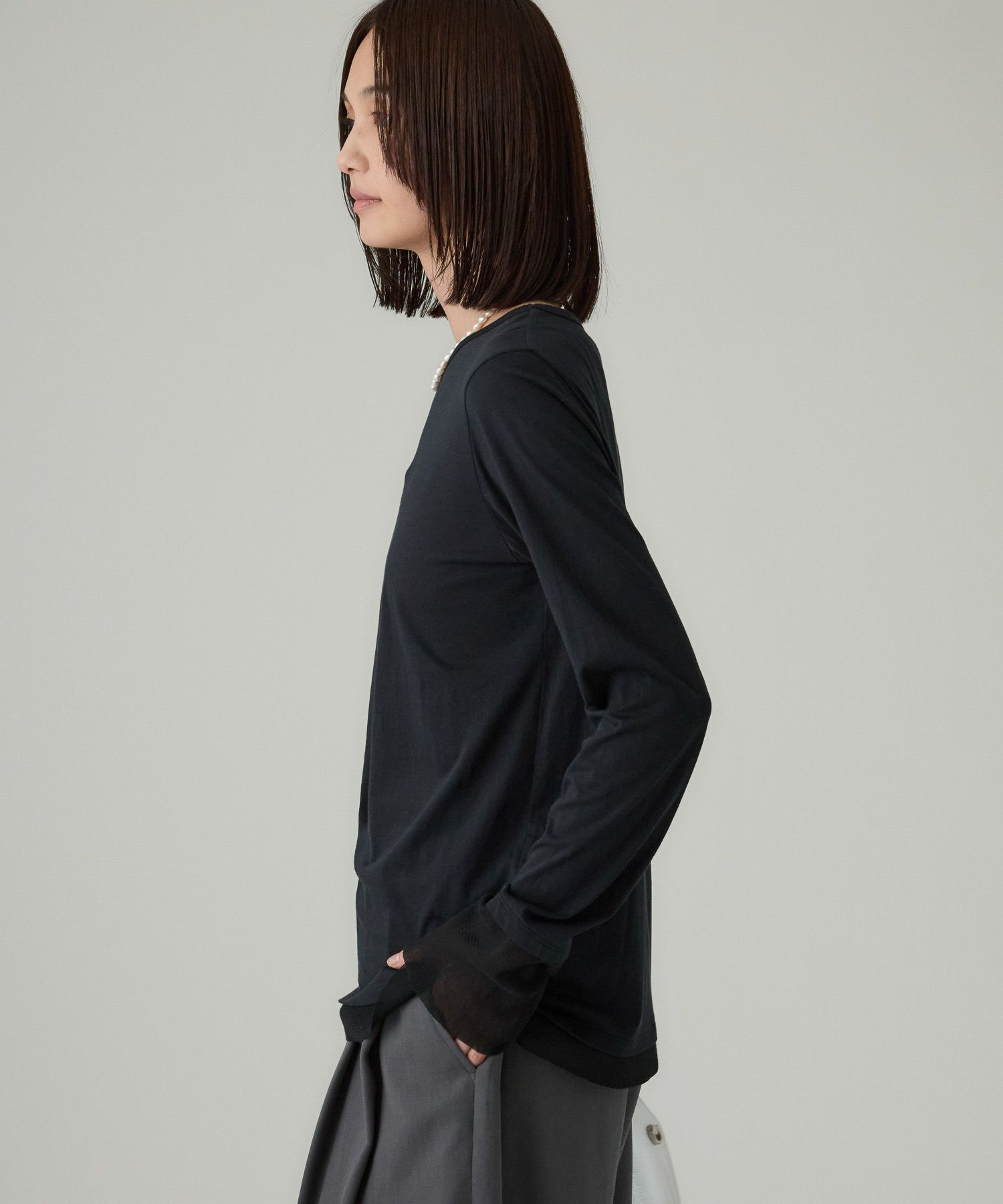 BABYLONE「チュールレイヤードロンＴ」|Tシャツ・カットソー|