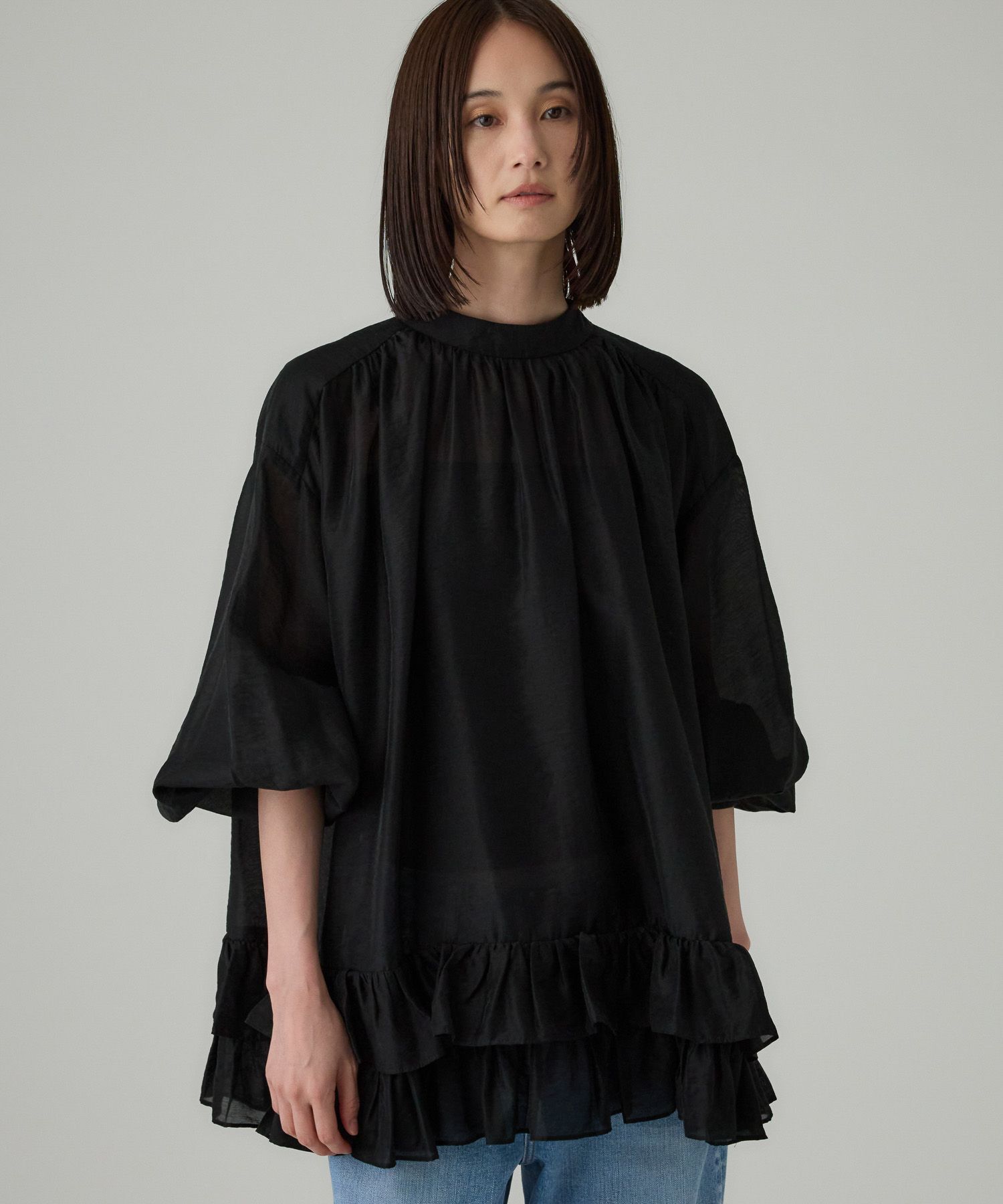 BABYLONE「シアーフリルブラウス」|シャツ・ブラウス|