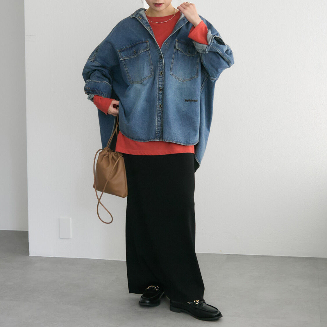  「【年間総売上１位！】ヴィンテージライクデニムバンドカラーシャツ」|シャツ・ブラウス|