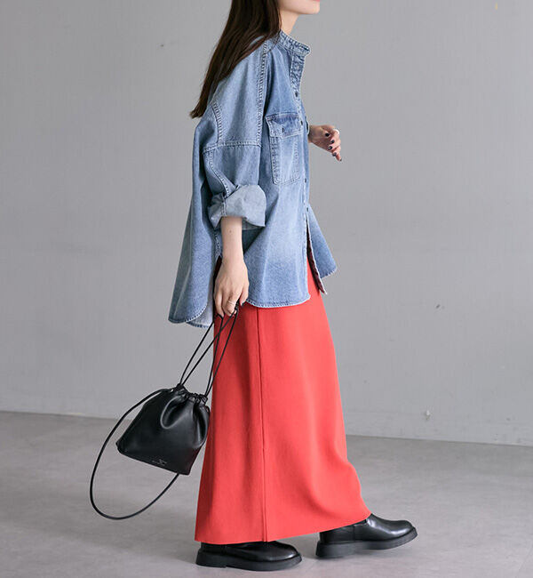  「【年間総売上１位！】ヴィンテージライクデニムバンドカラーシャツ」|シャツ・ブラウス|