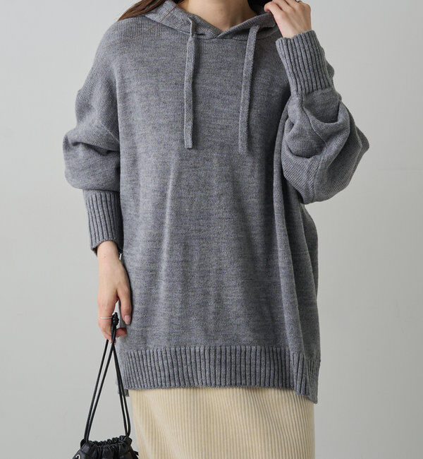  「【手洗いOK】ハンドウォッシャブルニットパーカー」|ニット・セーター|