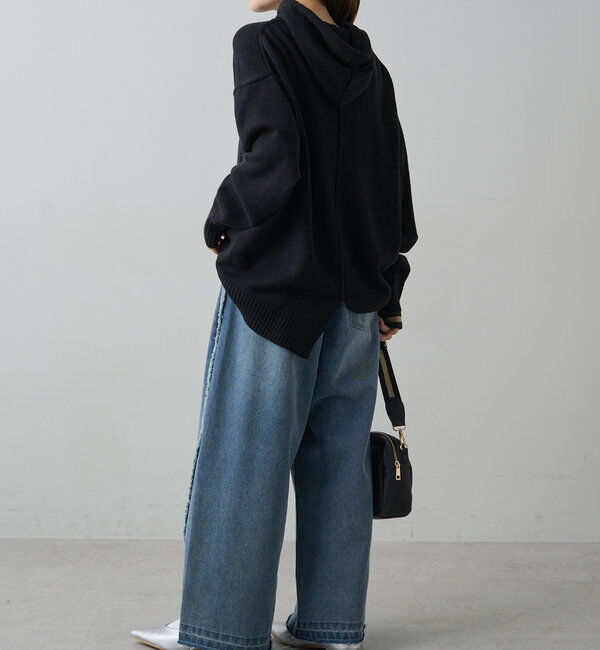  「【手洗いOK】ハンドウォッシャブルニットパーカー」|ニット・セーター|