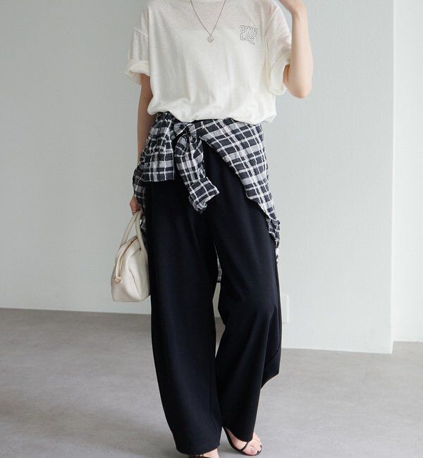  「【接触冷感+抗菌】カーブシルエットカットソーパンツ」|その他|