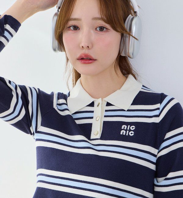  「ポロ襟ニットワンピース」|ワンピース|