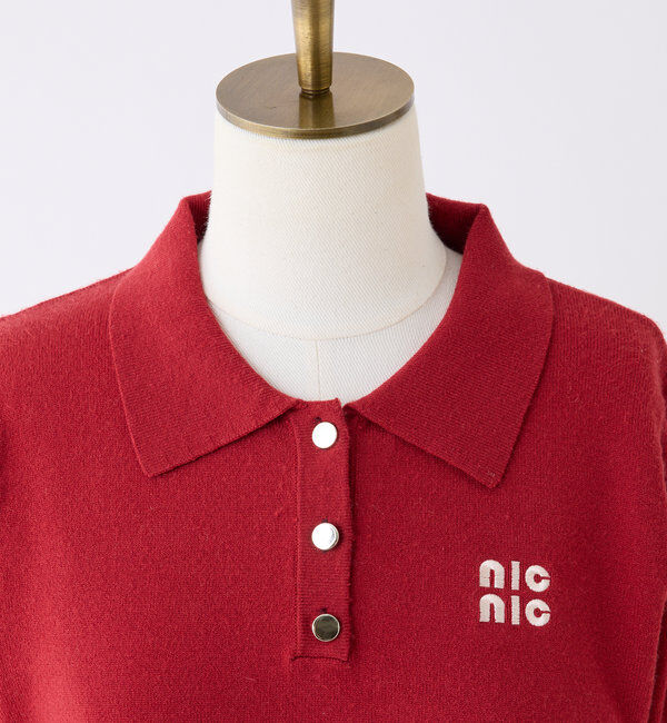  「ポロ襟ニットワンピース」|ワンピース|