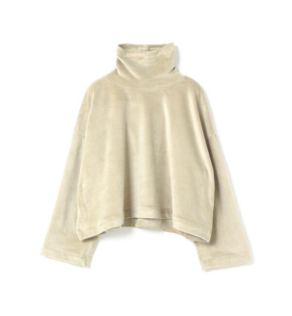 mizuiro ind「mizuiro ind ブラッシュドハイネックショートプルオーバー」|Tシャツ・カットソー|ベージュ